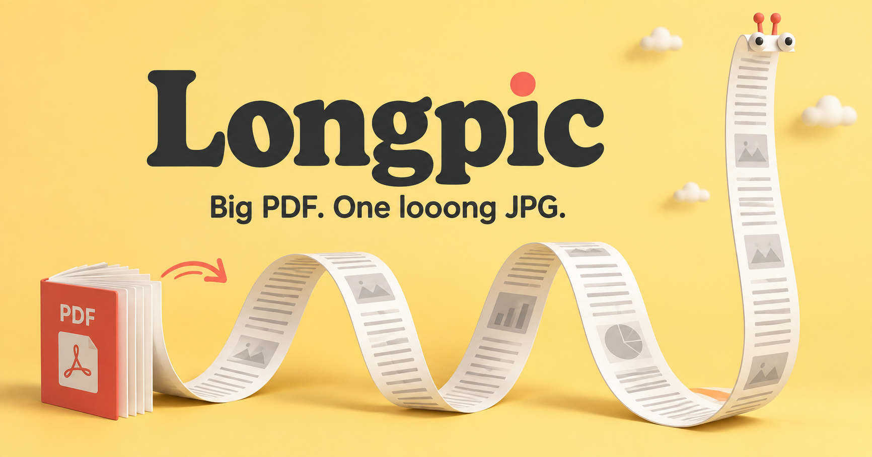 Longpic: a small PDF becomes one wonderfully long picture.
